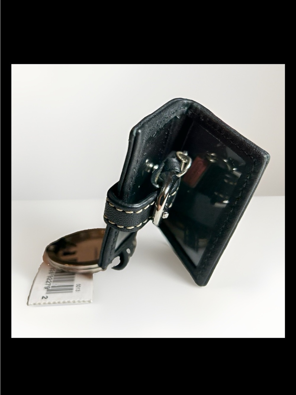Coach Mini Black Leather/Pink Mini Hangtag Photo Book, Charm, 2004 Style: #1740C - Picture 5 of 7